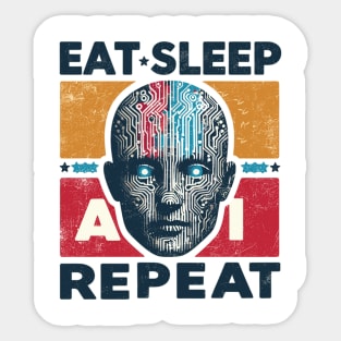 Eat Sleep AI Repeat Sticker